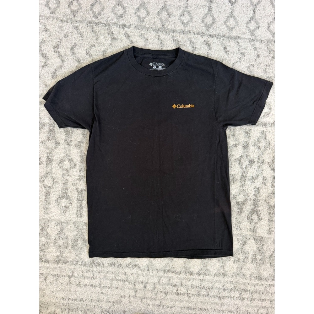 Columbia Bigfoot Hide Seek Champion T Shirt Mens M Black Sasquatch Graphic EUC